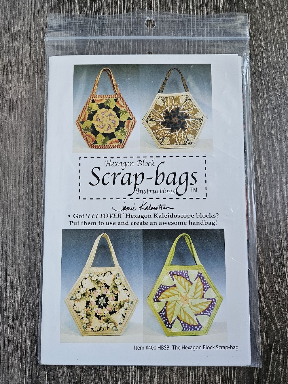 NEW Jamie Kalvestran 400 Hexagon Block Scrap-bag Pattern
